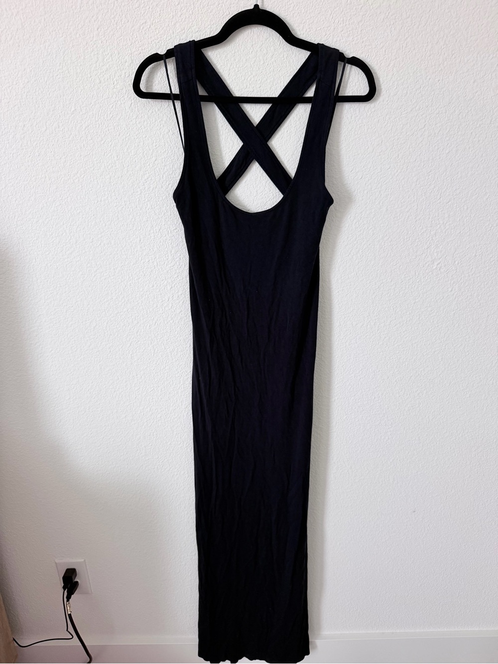 Michael Kors Black Cross-Back Tank Maxi Dress